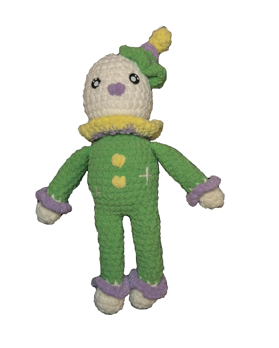 Whimsical Green & Purple Clown