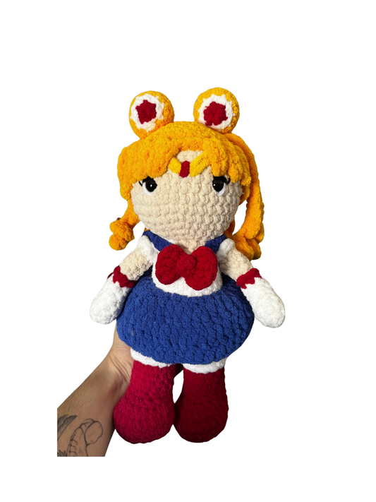 Handmade Crochet Sailor-Inspired Doll- Jumbo